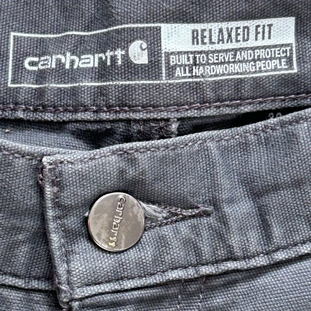 Carhartt Rugged Flex Canvas Work Shorts Mens 38 Gray Relaxed Fit Workwear
